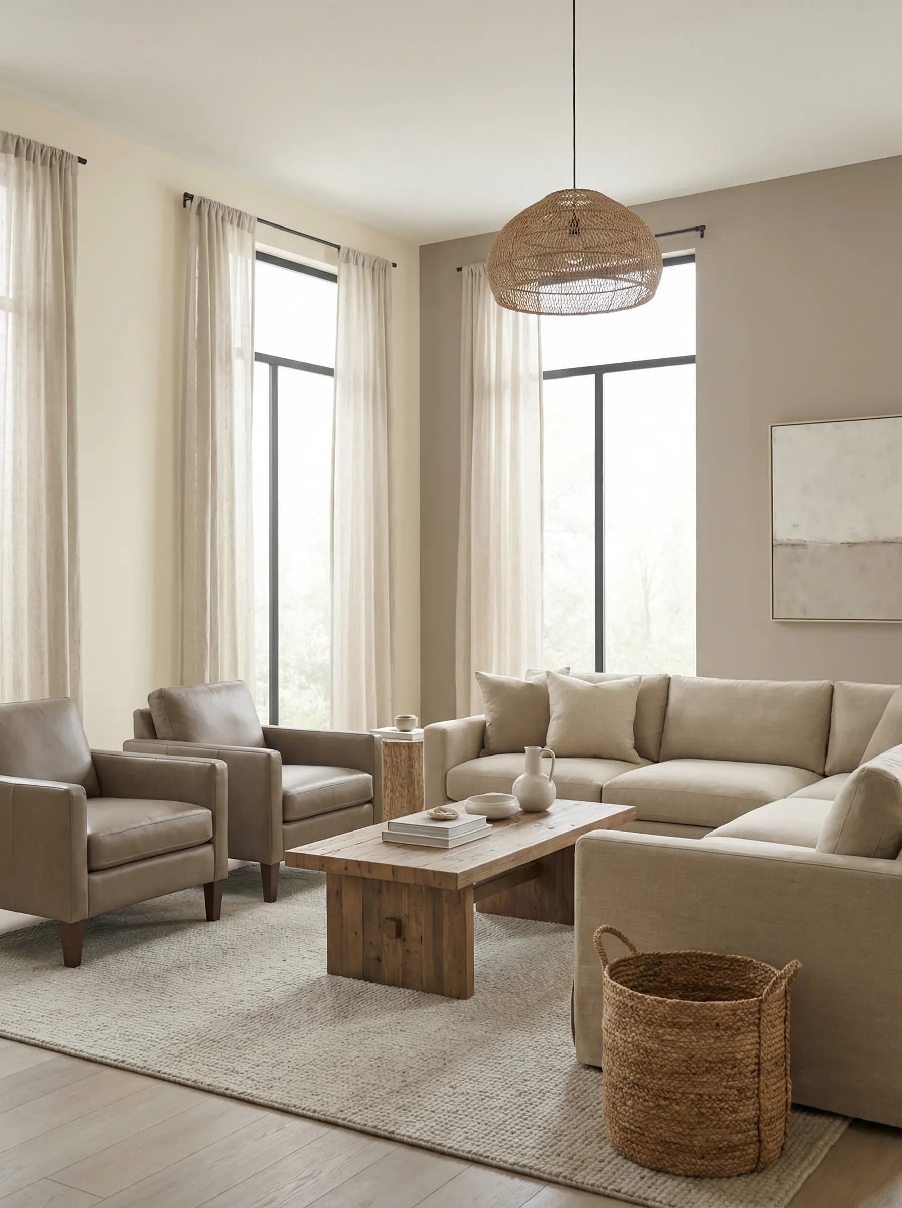 Beautifully painted cream living room by Modern Coats Painting