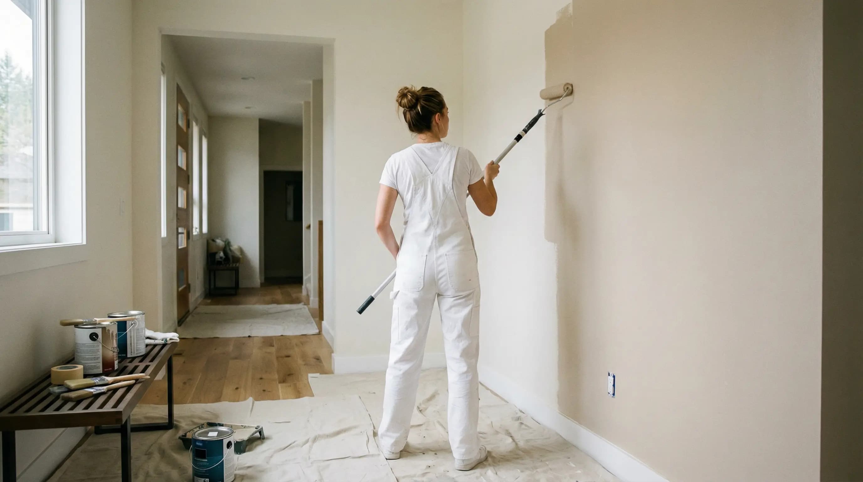 Professional painter at work